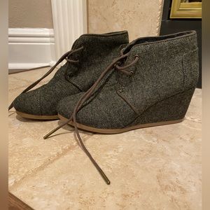 TOMS Wedge Booties Size 6.5